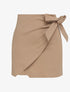 Mini-jupe portefeuille coupe droite - Taupe - 1