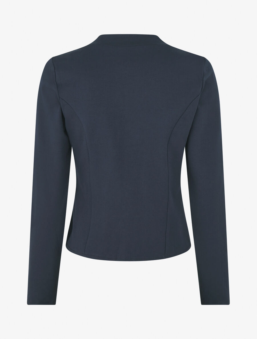 Veste courte ouverte à col cranté - Bleu marine - 2