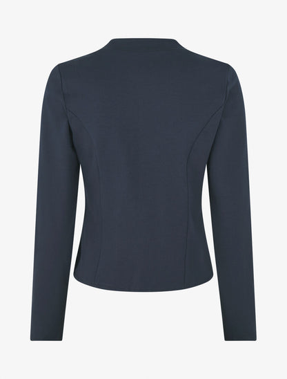 Veste courte ouverte à col cranté - Bleu marine - 2