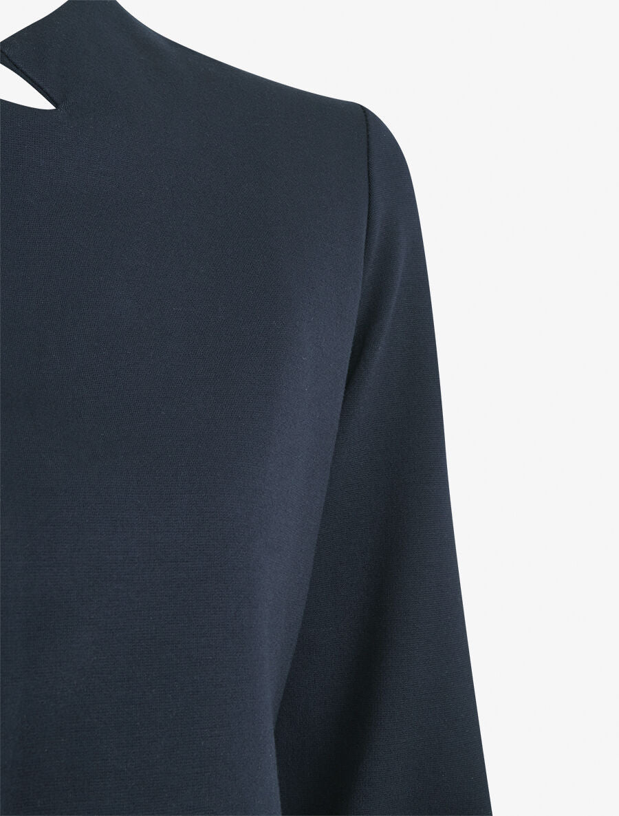 Veste courte ouverte à col cranté - Bleu marine - 3