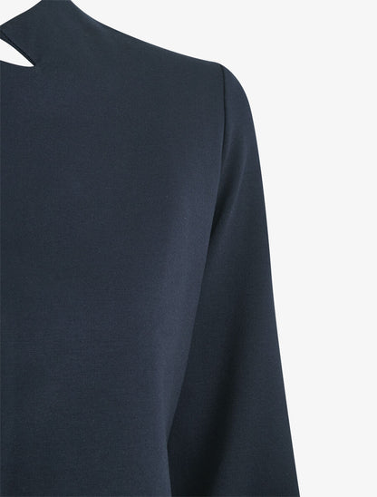 Veste courte ouverte à col cranté - Bleu marine - 3