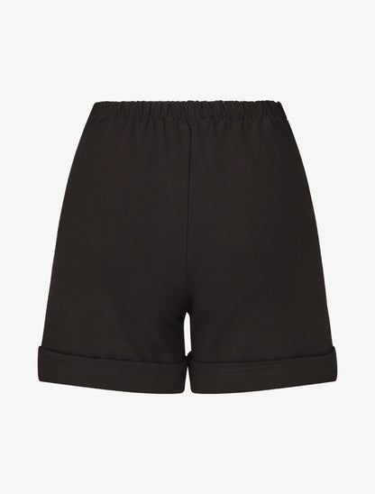 Short uni à boutons décoratifs - Noir - 2
