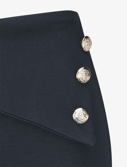 Short uni à boutons décoratifs - Marine - 3