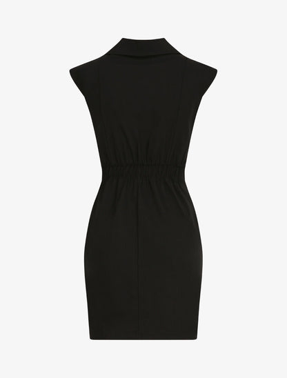 Robe courte coupe ajustée style tailleur - Noir - 2