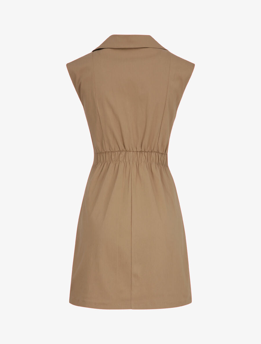 Robe courte coupe ajustée style tailleur - Taupe - 2