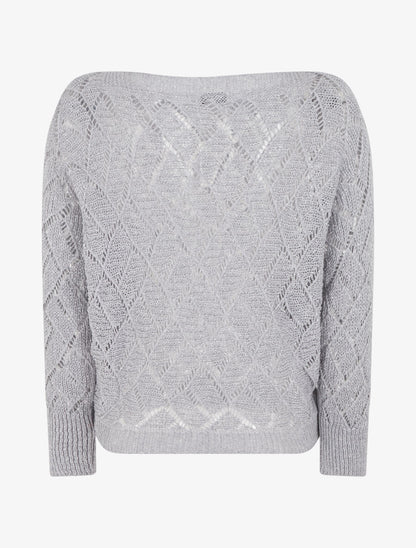 Pull brillant en maille pailletée - Argent - 2