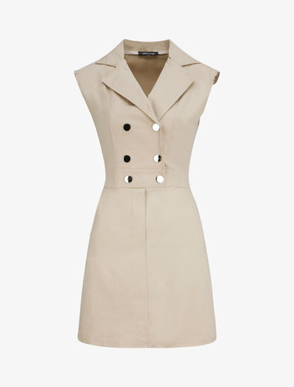 Robe courte coupe ajustée style tailleur - Beige - 1