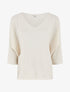 Pull en maille pailletée à manches chauves-souris - Beige - 1