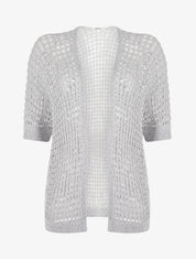 Gilet brillant en maille ajourée - Argent - 4