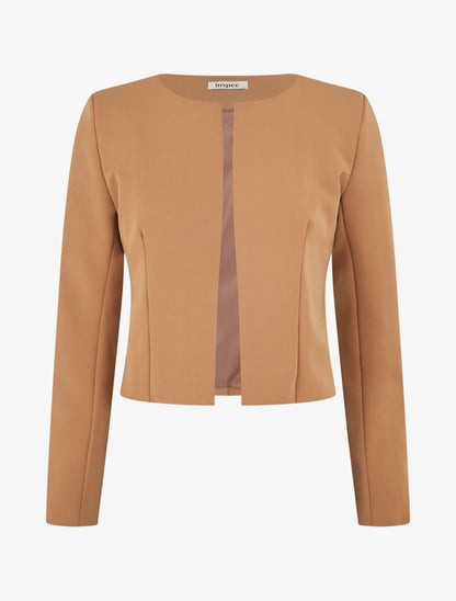 Veste courte ouverte - Camel - 1