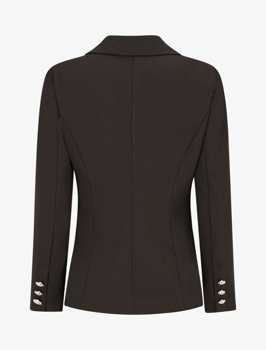 Blazer uni boutonné - Noir - 2