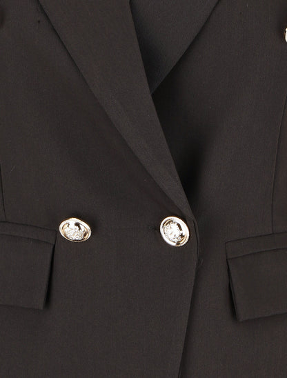 Blazer uni boutonné - Noir - 3
