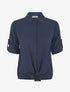 Chemise à nouer et à manches retroussables - Marine - 1