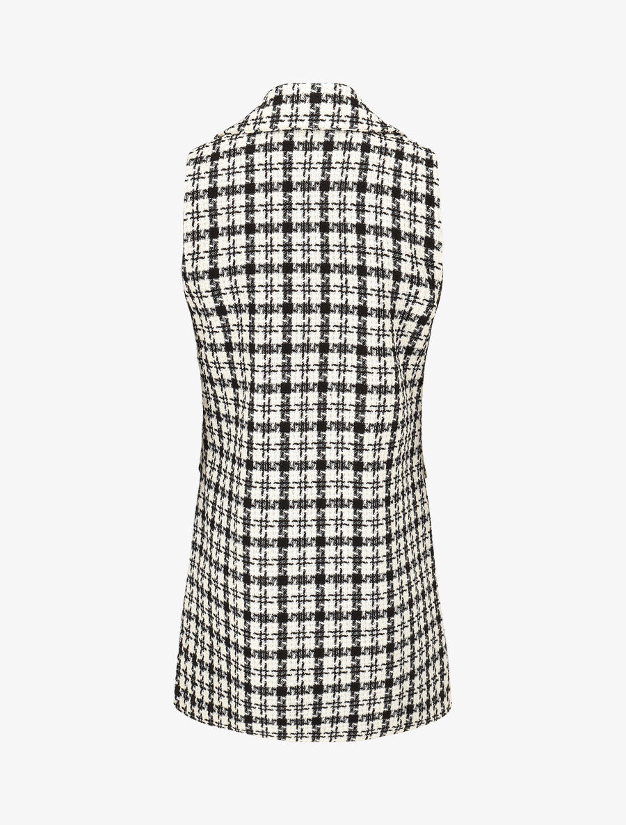 Veste en tweed sans manches - Blanc - 2