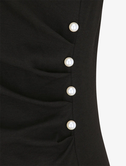 Top asymétrique effet plissé - Noir - 3