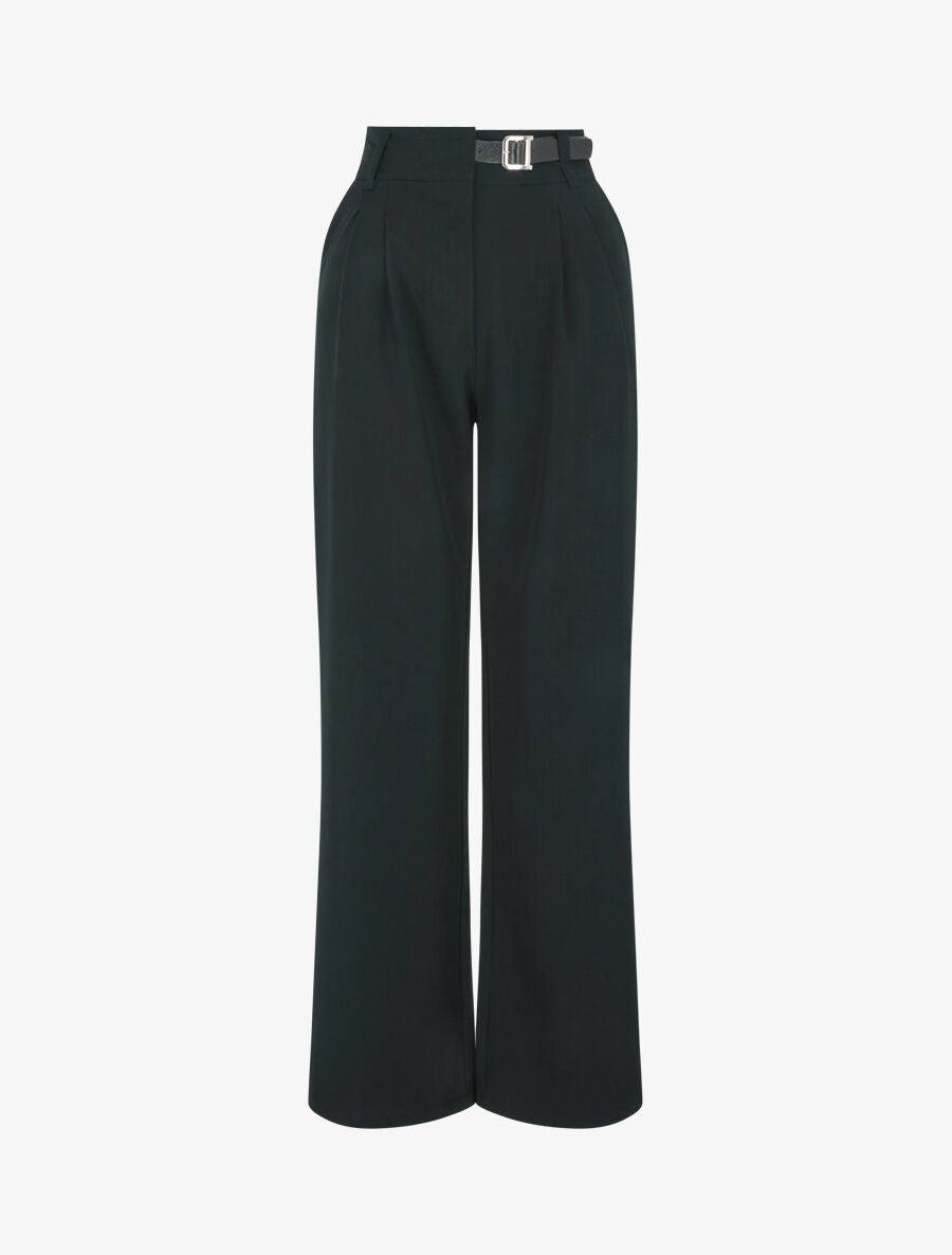 Pantalon ample uni - Noir - 4