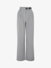 Pantalon ample uni - Gris - 4