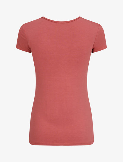T-shirt stretch à encolure zippée - Rose foncé - 2
