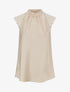 Top satiné à col montant - Beige - 1