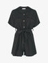 Combishort uni ceinturé - Noir - 1