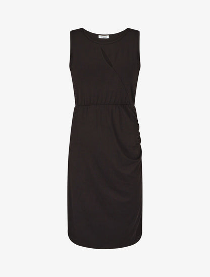 Robe mi-longue à buste ajouré - Noir - 4