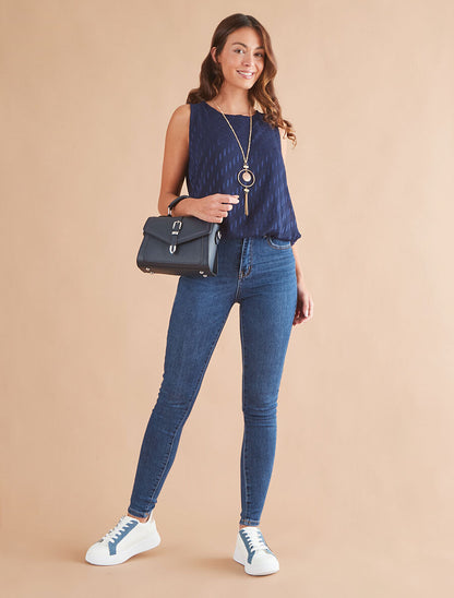 Top uni coupe boule - Marine - 4