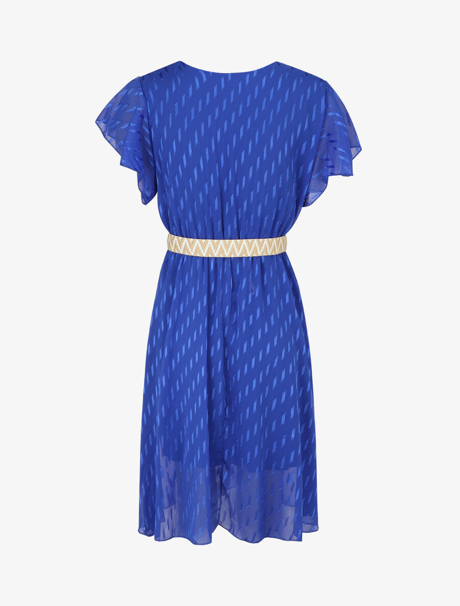 Robe texturée en voile - Bleu roi - 2