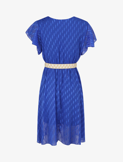 Robe texturée en voile - Bleu roi - 2