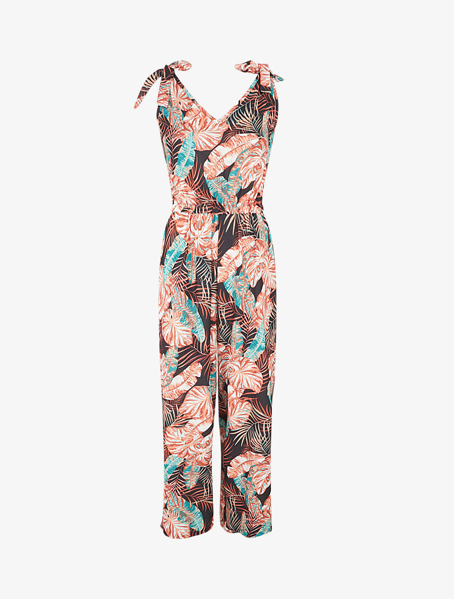 Combinaison ample imprimé tropical - Noir - 5