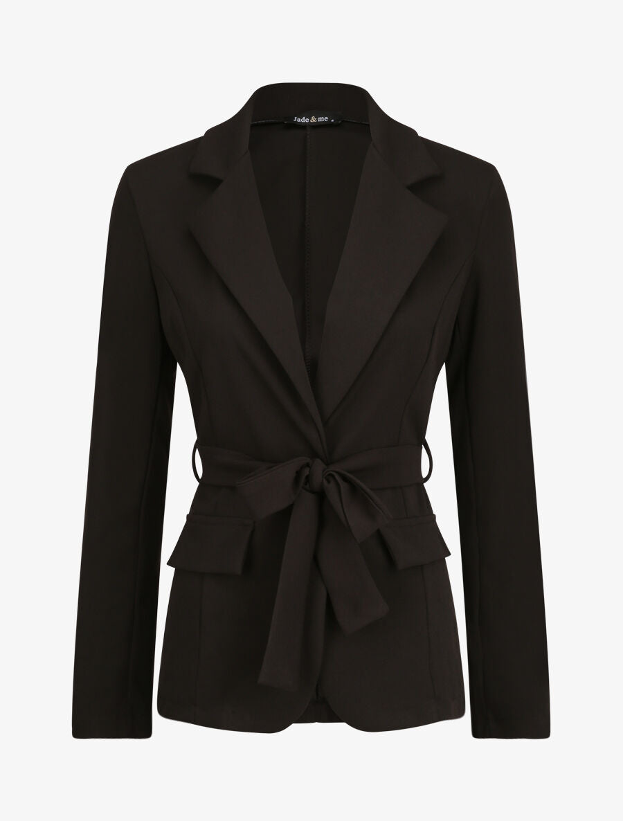 Veste unie cintrée - Noir - 4