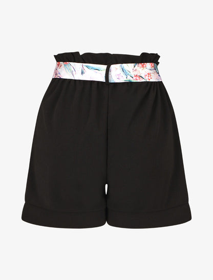 Short élastiqué uni - Noir - 2