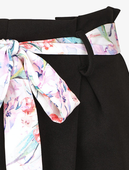 Short élastiqué uni - Noir - 3