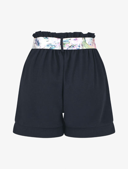 Short élastiqué uni - Marine - 2