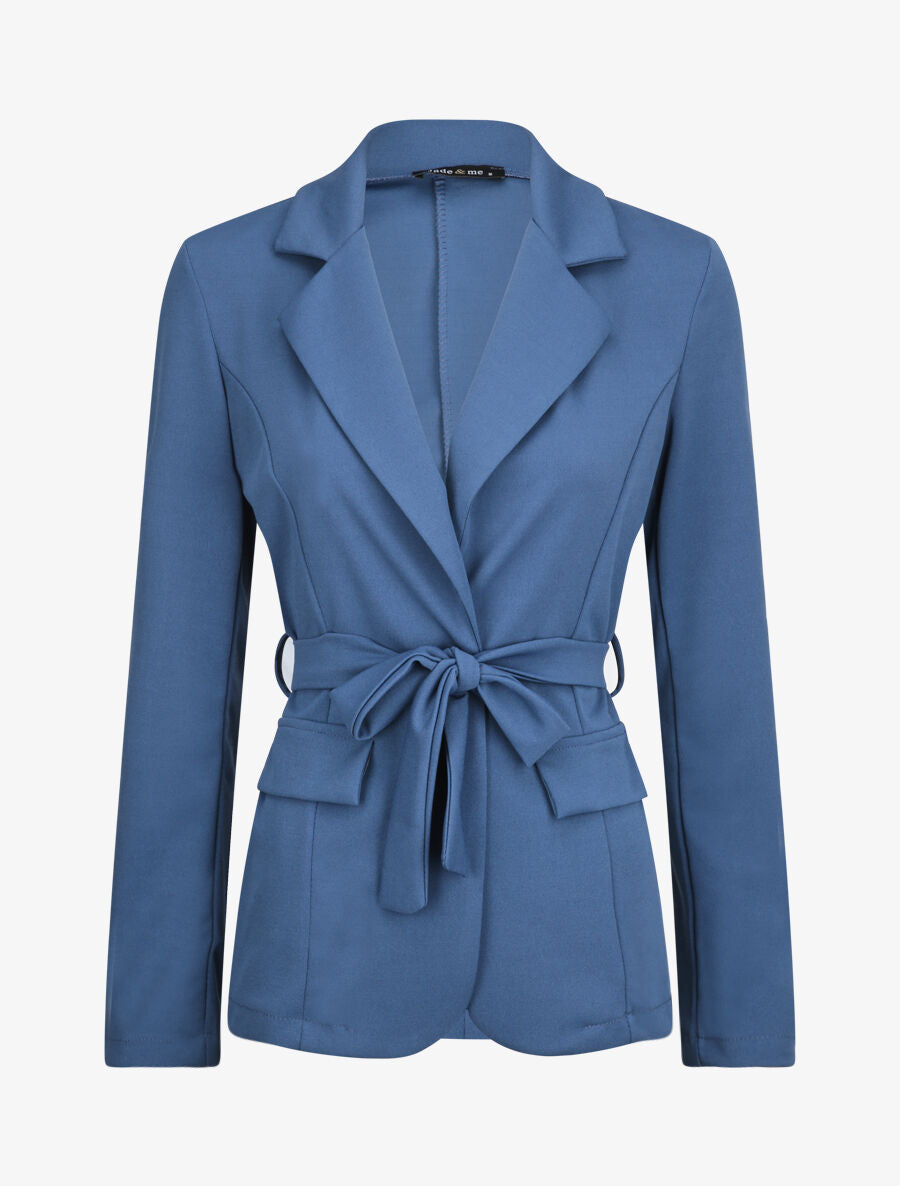 Veste unie cintrée - Bleu - 4