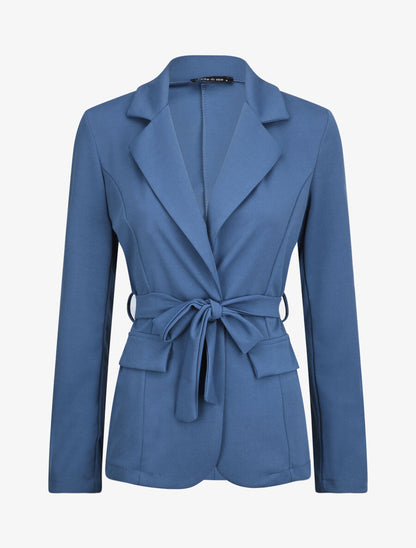 Veste unie cintrée - Bleu - 4