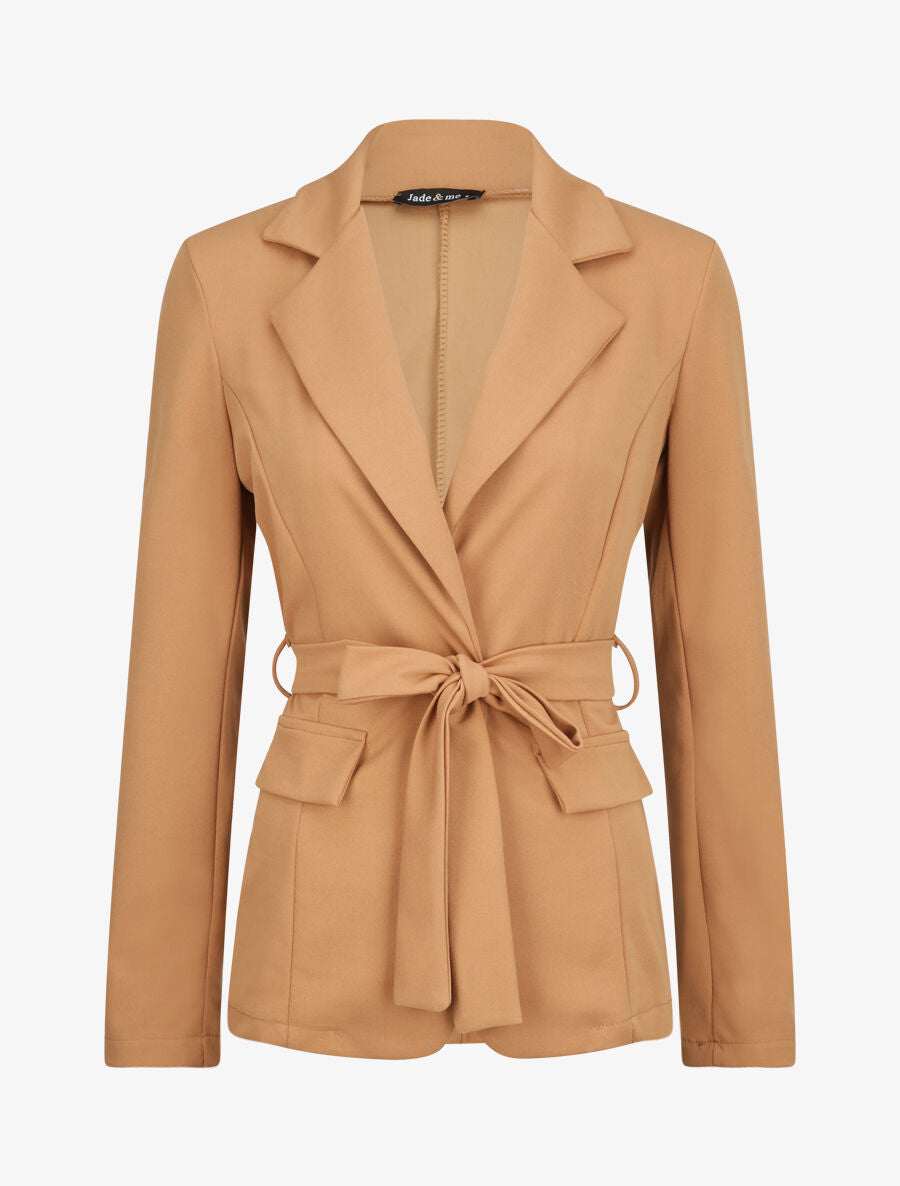 Veste unie cintrée - Camel - 1