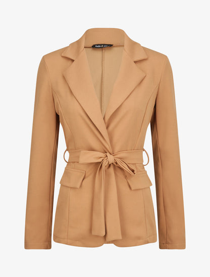 Veste unie cintrée - Camel - 1