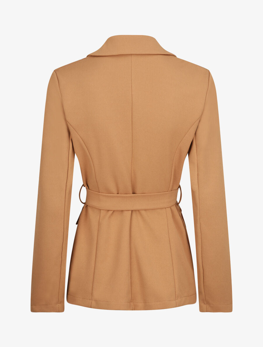 Veste unie cintrée - Camel - 2