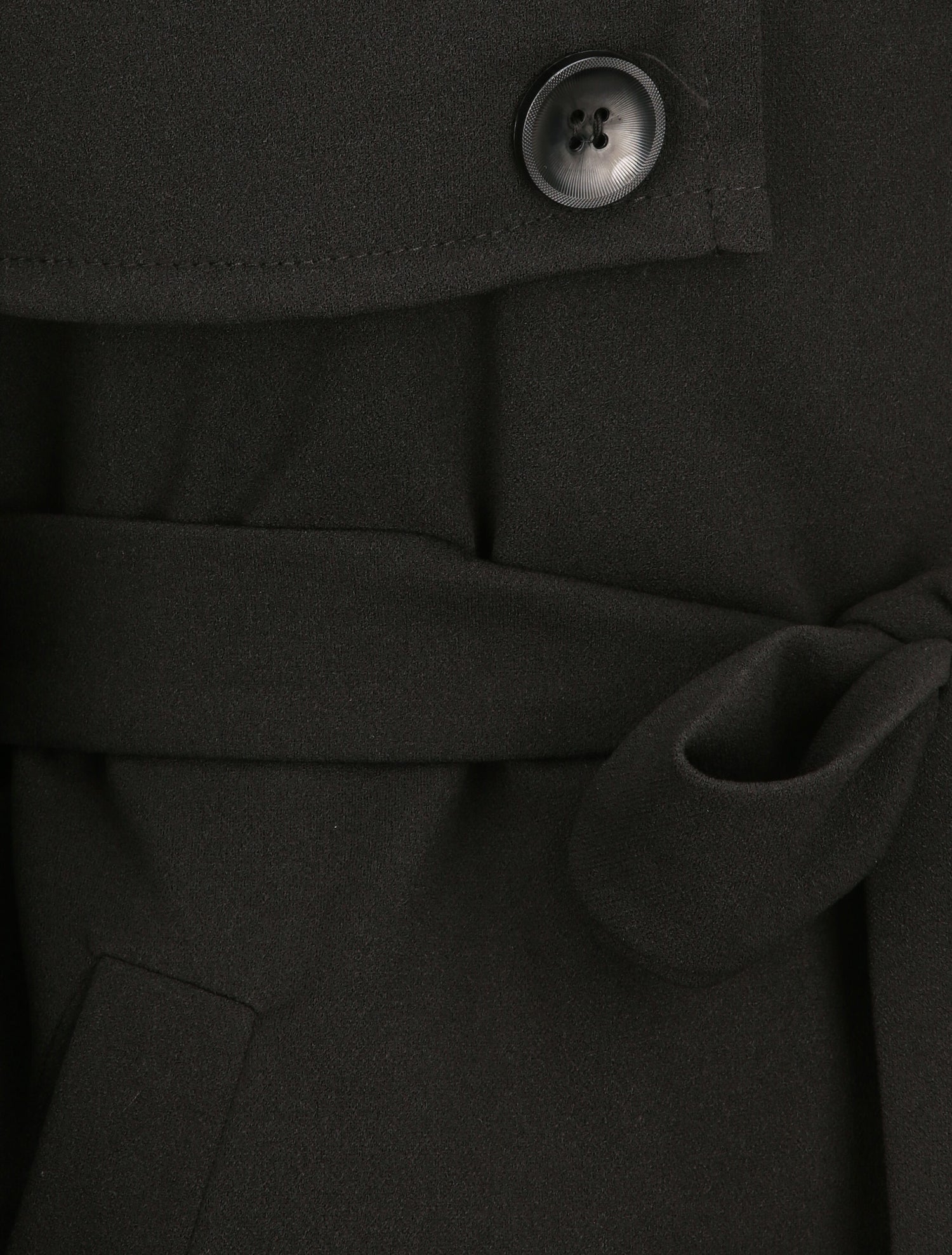 Trench droit court uni - Noir - 3