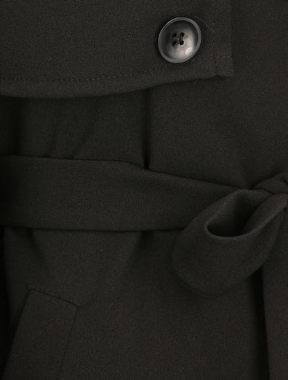 Trench droit court uni - Noir - 3