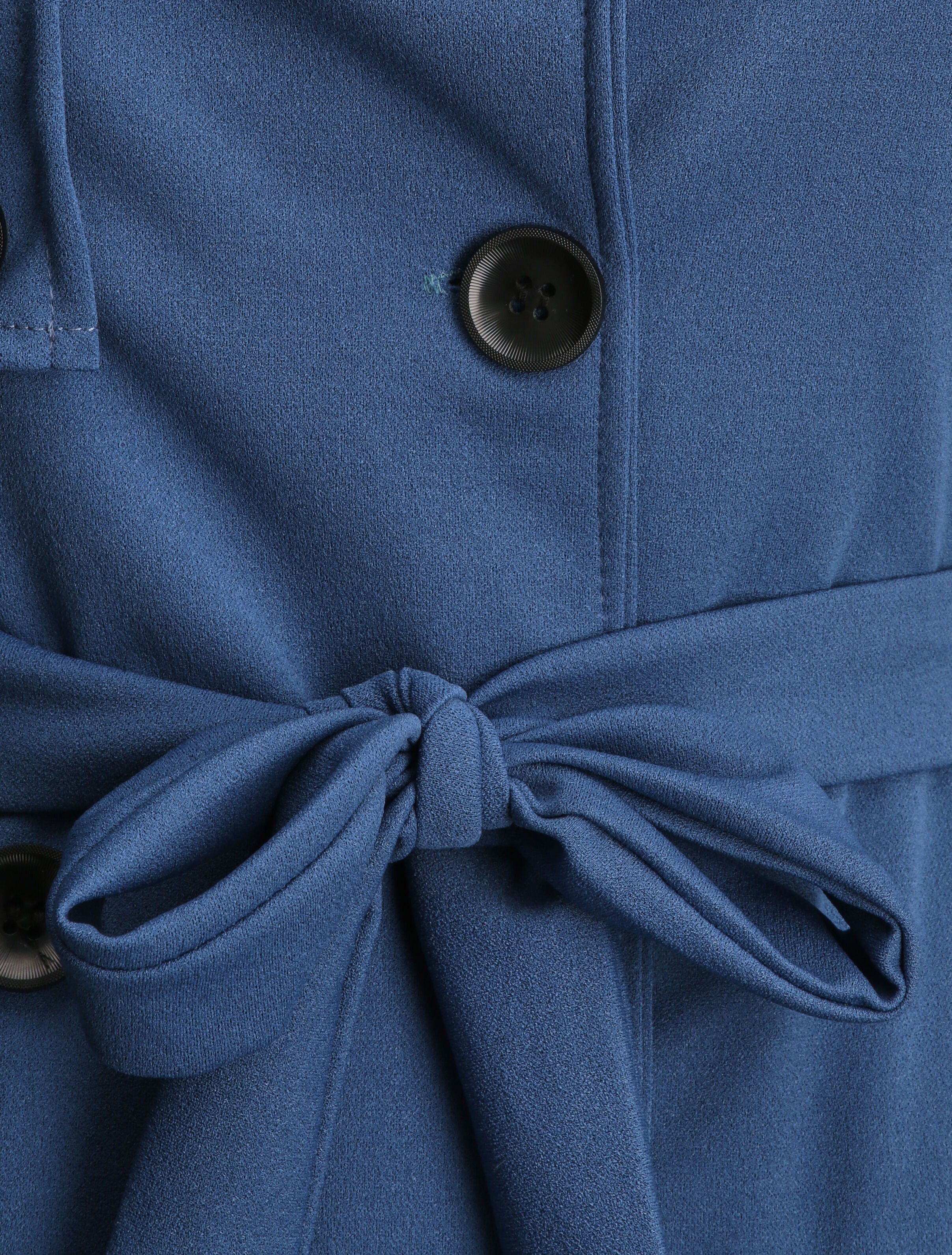Trench droit court uni - Bleu - 3