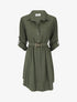 Robe chemise mi-longue texturée - Kaki - 4