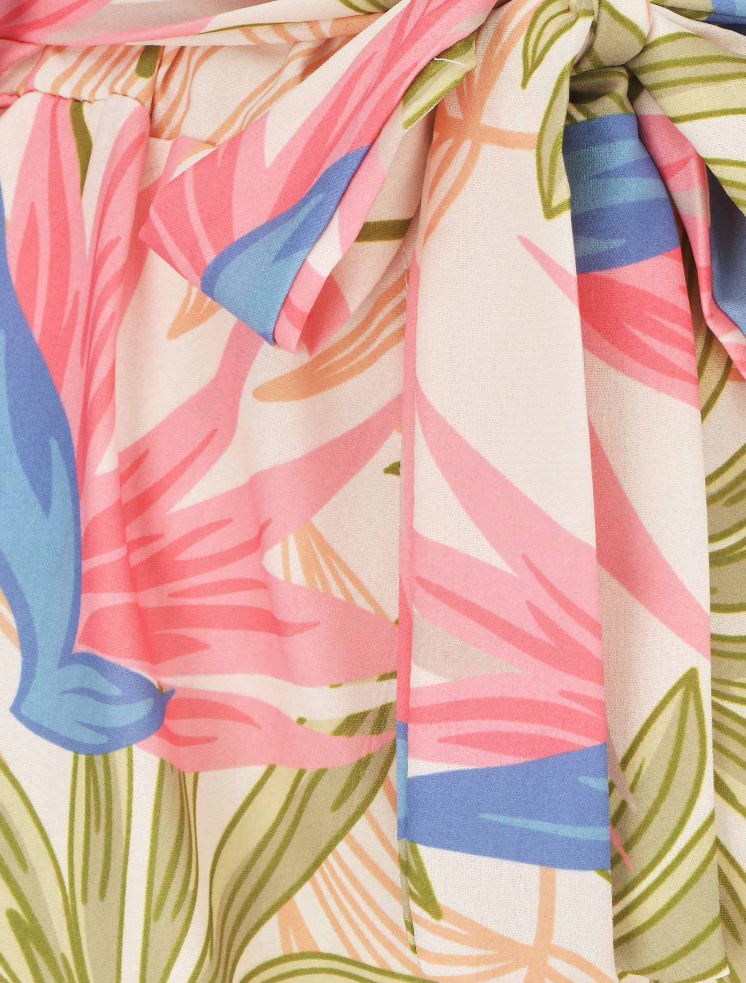 Short élastiqué imprimé feuillage - Kaki - 3