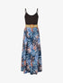 Robe bicolore imprimé feuilles tropicales - Bleu - 4
