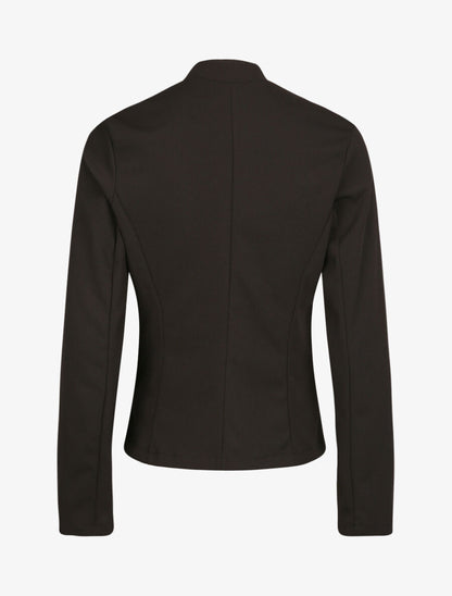 Veste droite unie à poches zippées - Noir - 2