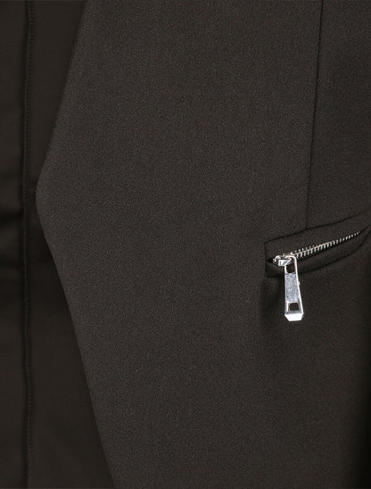 Veste droite unie à poches zippées - Noir - 3