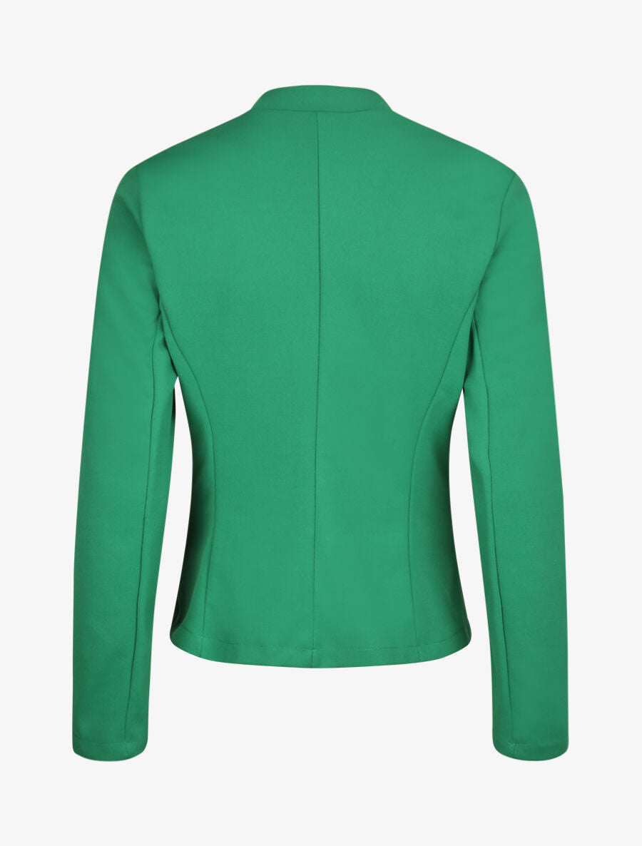Veste droite unie à poches zippées - Vert - 2