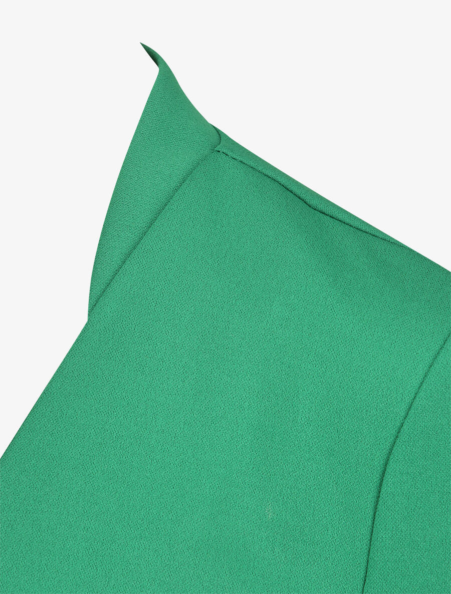 Veste droite unie à poches zippées - Vert - 3