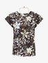 Top manches courtes dos torsadé imprimé fleuri - Noir - 4
