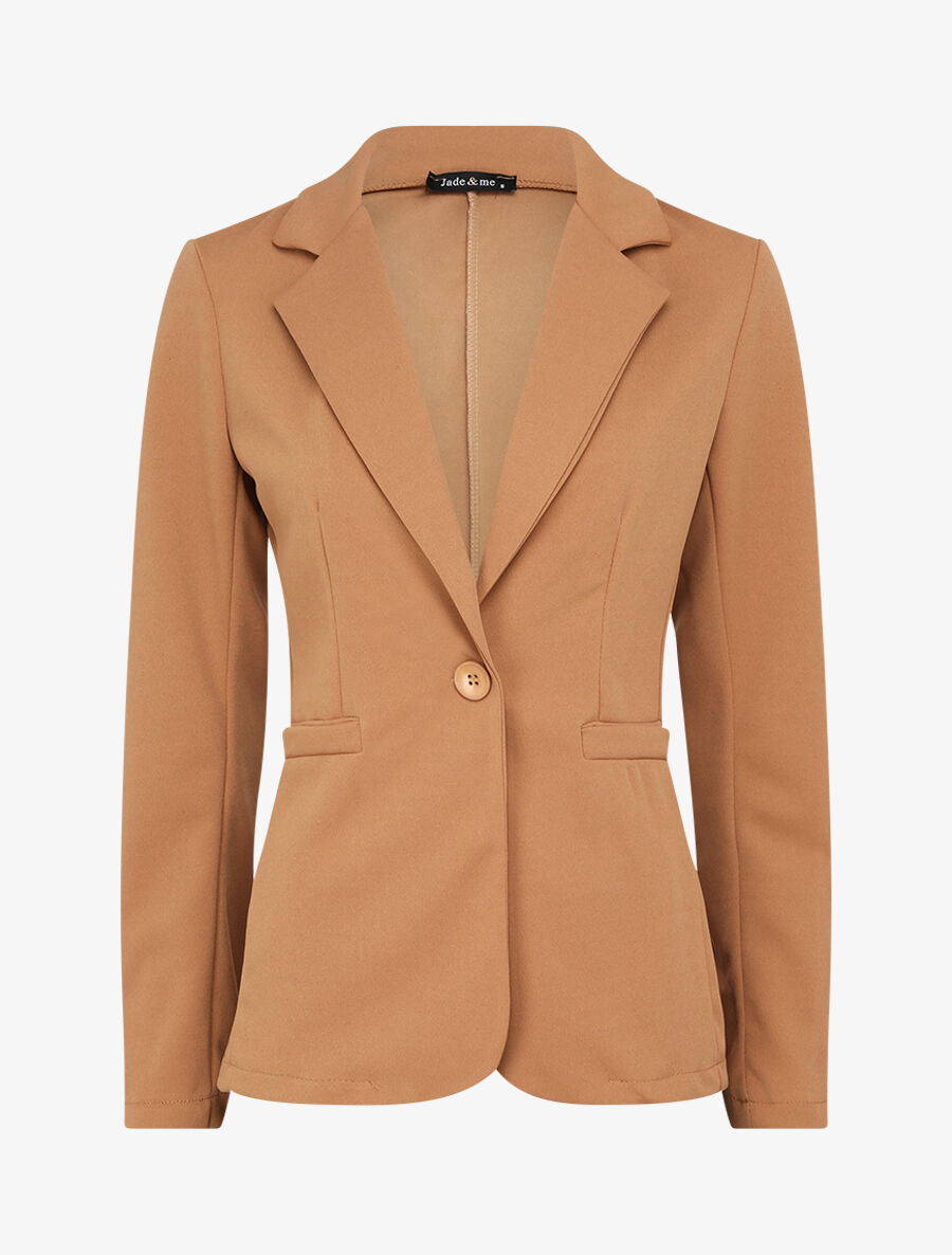 Blazer ajusté uni - Camel - 4